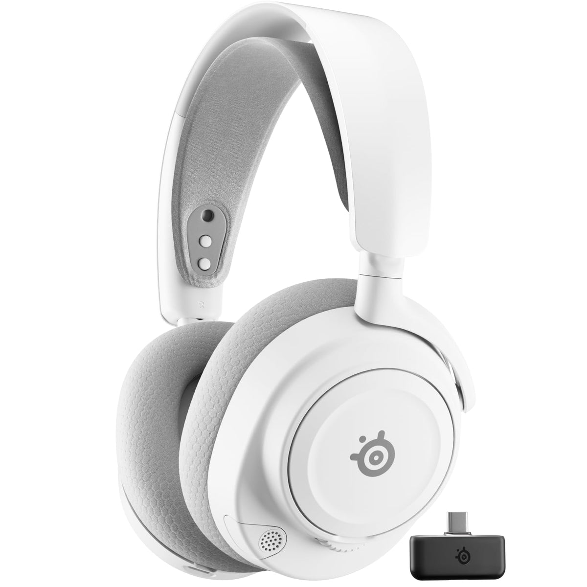 SteelSeries Arctis Nova 7 Gen 2 front view in white for immersive gaming audio