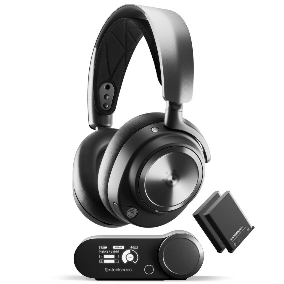 SteelSeries Arctis Nova Pro Renewed base station OLED display enabling quick device switching