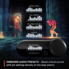 SteelSeries Arctis Nova Pro Renewed OLED base station controls for EQ and volume