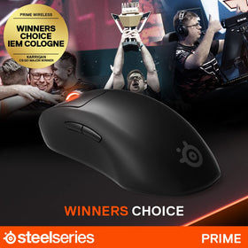 SteelSeries Prime side profile highlighting ergonomic buttons and ease of access