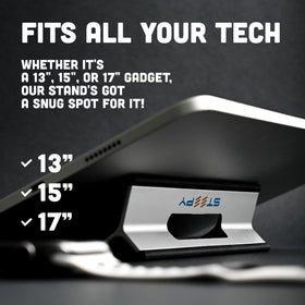 Steepy with laptop, tablet and phone showing universal device compatibility