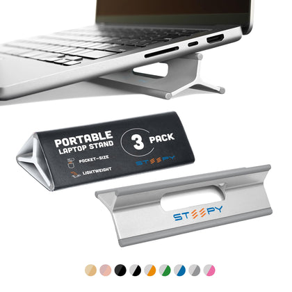 Steepy front folded stand showing compact travel-ready design and sturdiness