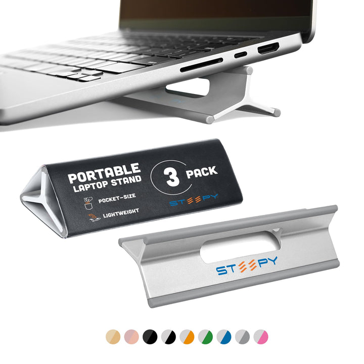 Steepy front folded stand showing compact travel-ready design and sturdiness