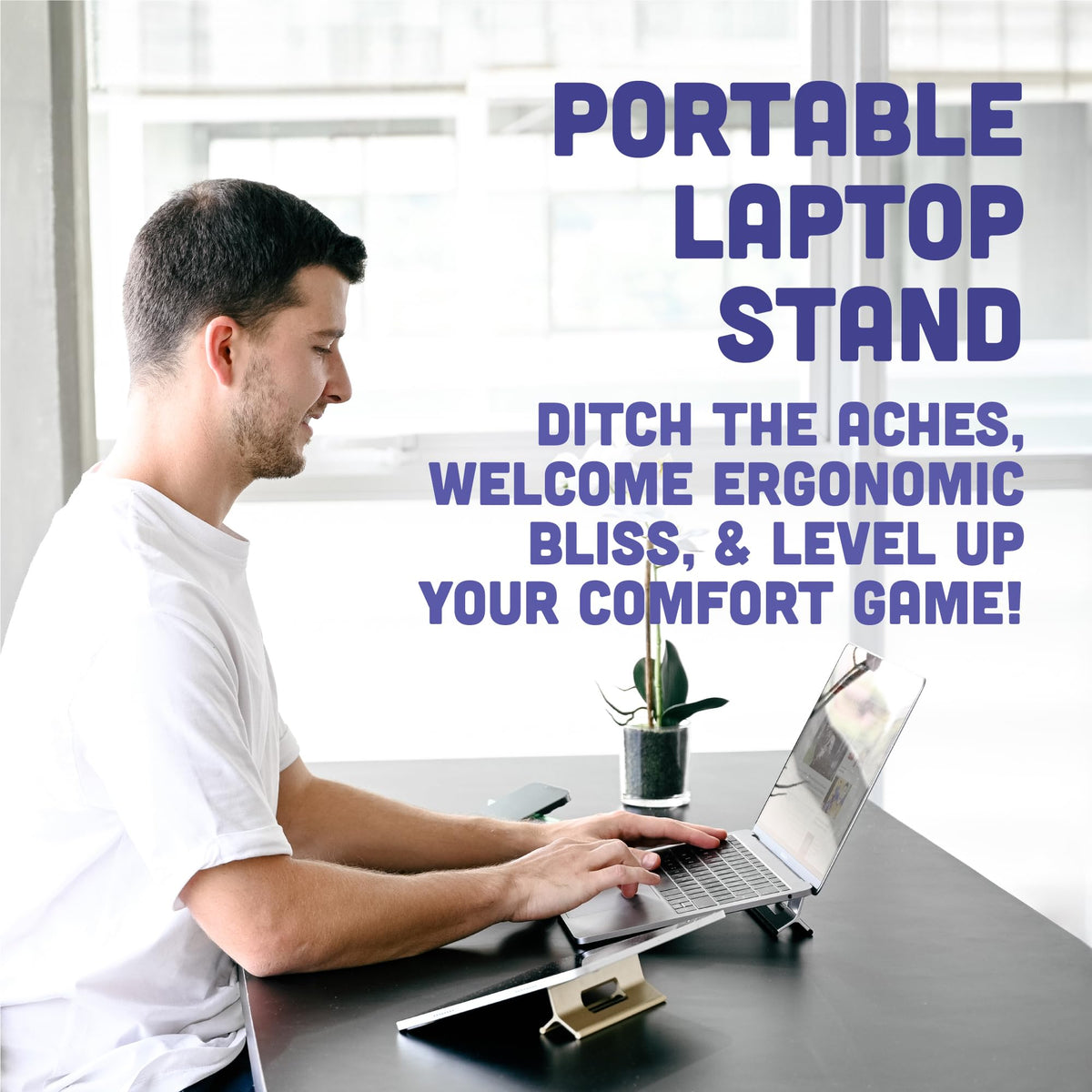 Steepy ideal for office, airport, or cafe workspaces.
