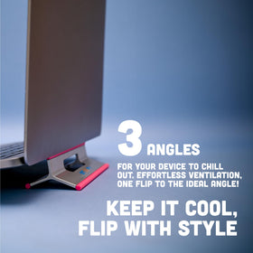 Steepy universal-fit design works with laptops, tablets, and phones.