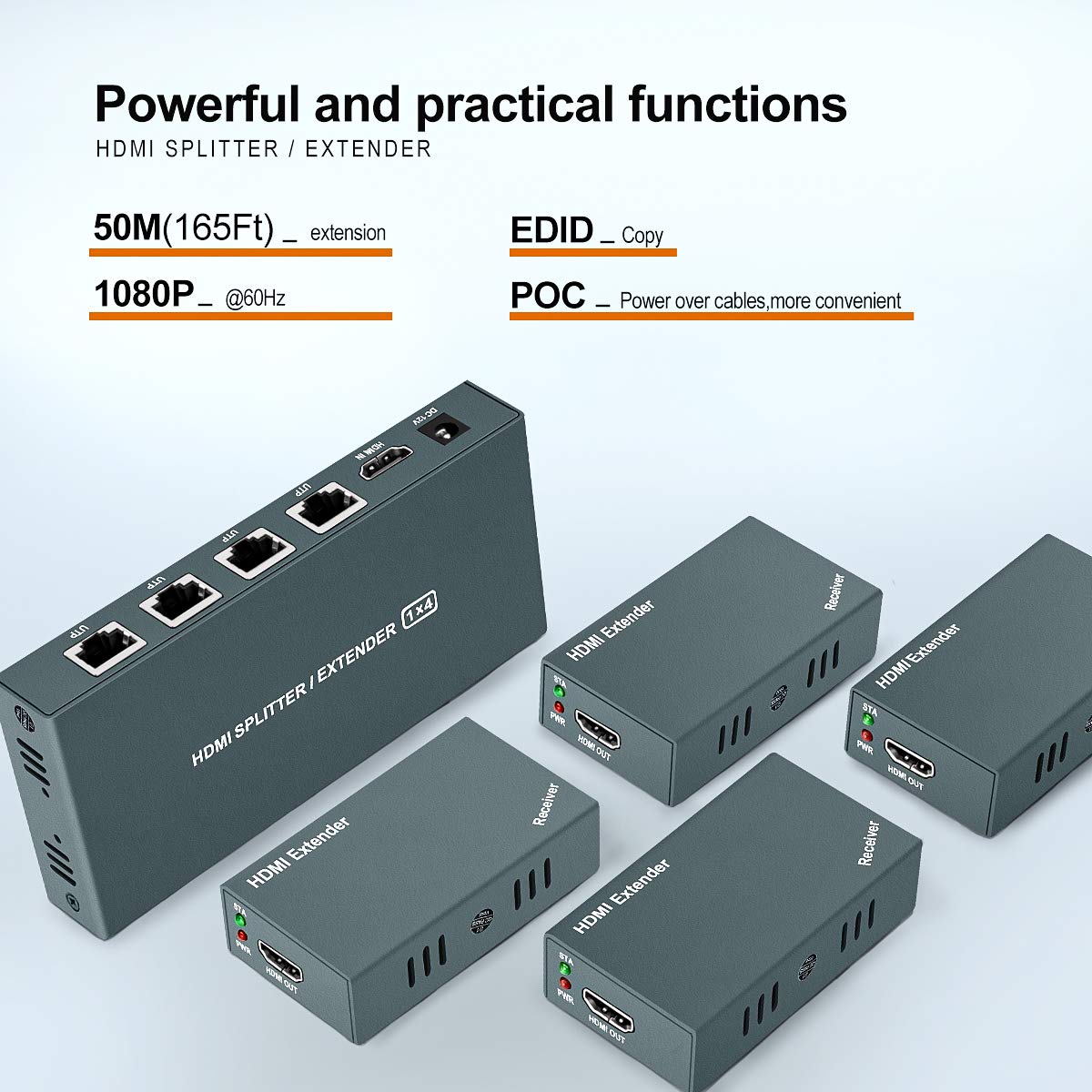 Steetek AAO HDMI Extender receiver one connected to a display