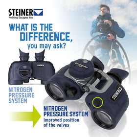 Steiner Commander is nitrogen-filled and fog-proof for variable marine weather.