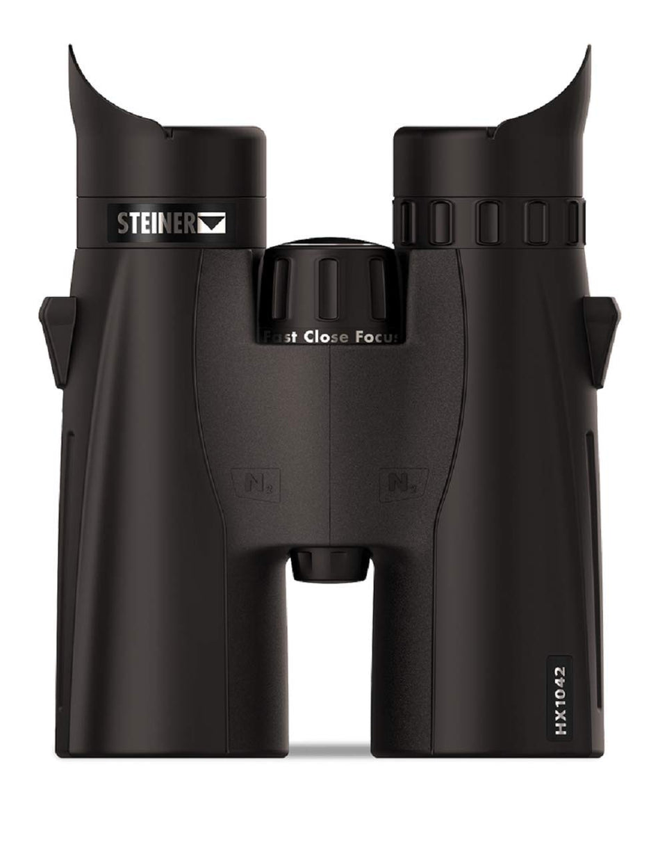 Steiner HX 10x42 binoculars with fast close focus for instant sharp viewing.