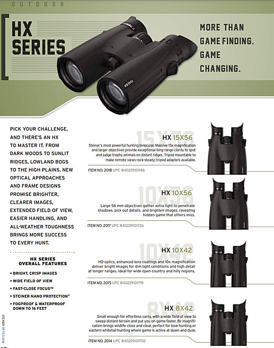 Steiner HX 10x42 with Heritage Warranty supports outdoor reliability.