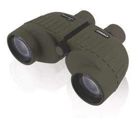 Steiner Military-Marine 10x50 binoculars, front view, rugged field-ready design for quick target spotting.