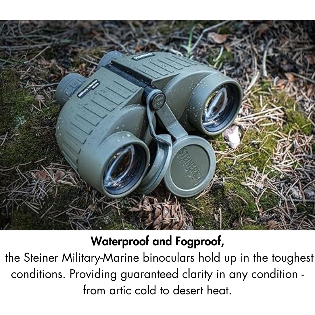 Steiner Military-Marine 8x30 action shot highlights floating prism shock absorption