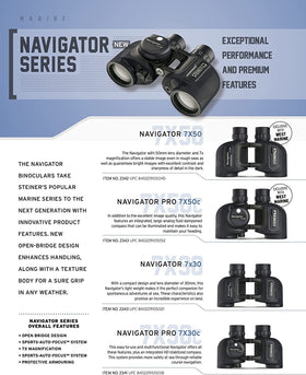 Steiner Navigator 7x50 Auto Focus ensuring crystal images from 20m to infinity.