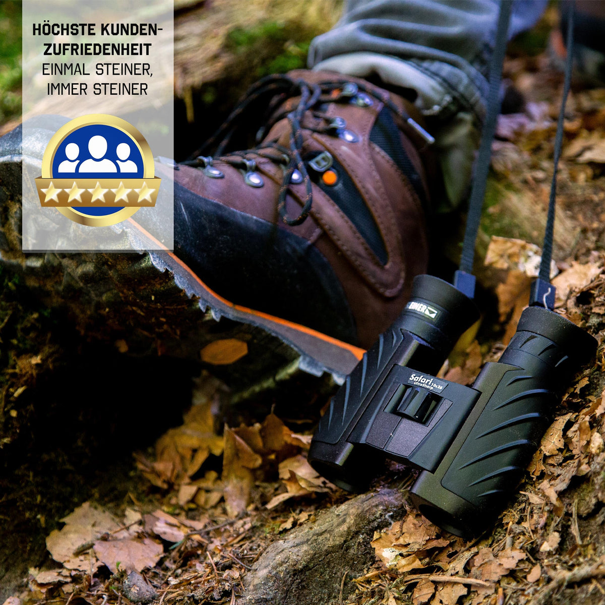 Steiner Safari UltraSharp 10x26 highlighting heritage warranty for peace of mind