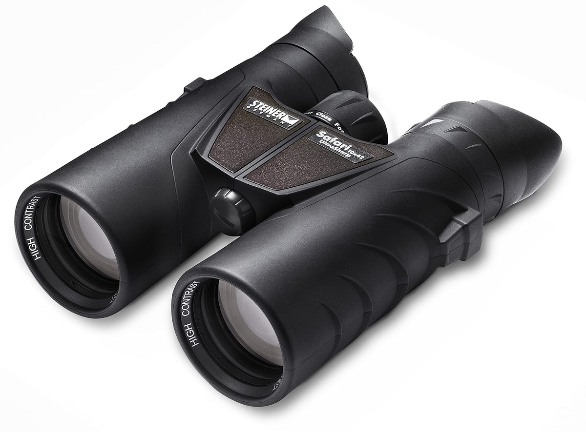 Steiner Safari UltraSharp binocular close-up showing coated lenses for vivid color
