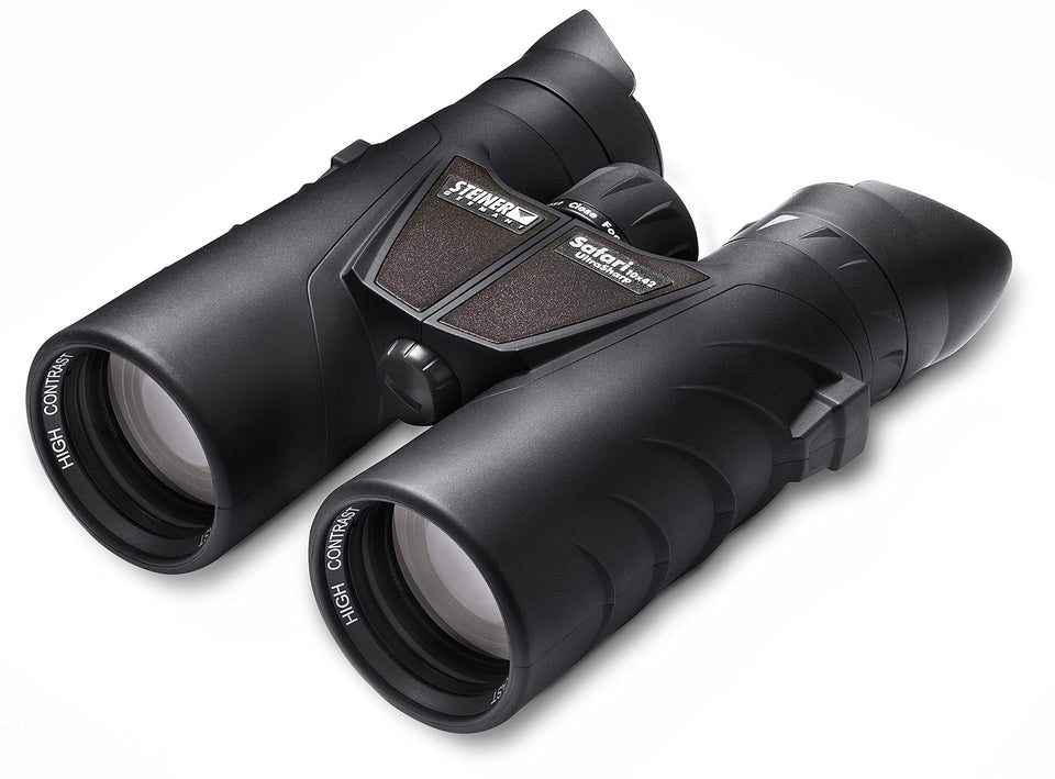 Steiner Safari UltraSharp binocular close-up showing coated lenses for vivid color