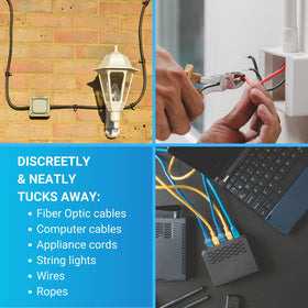 STEREN cable clip demonstrates grip-clip technology protecting cables from pressure.
