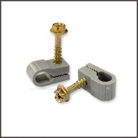 STEREN cable holder mounted on siding guides cords along walls.
