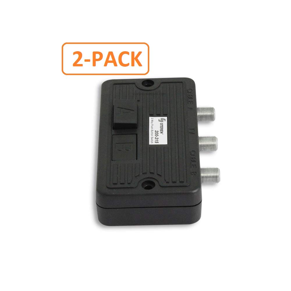STEREN coax switch F-type ports illustrate compatibility with common cables.