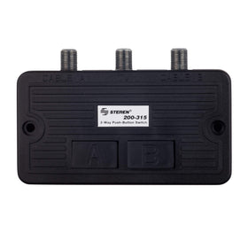 STEREN 2-way coax splitter front view for easy TV source switching.