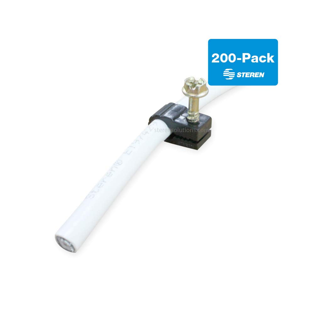 STEREN clamp holding two wires showing flexible fit for paired cable runs
