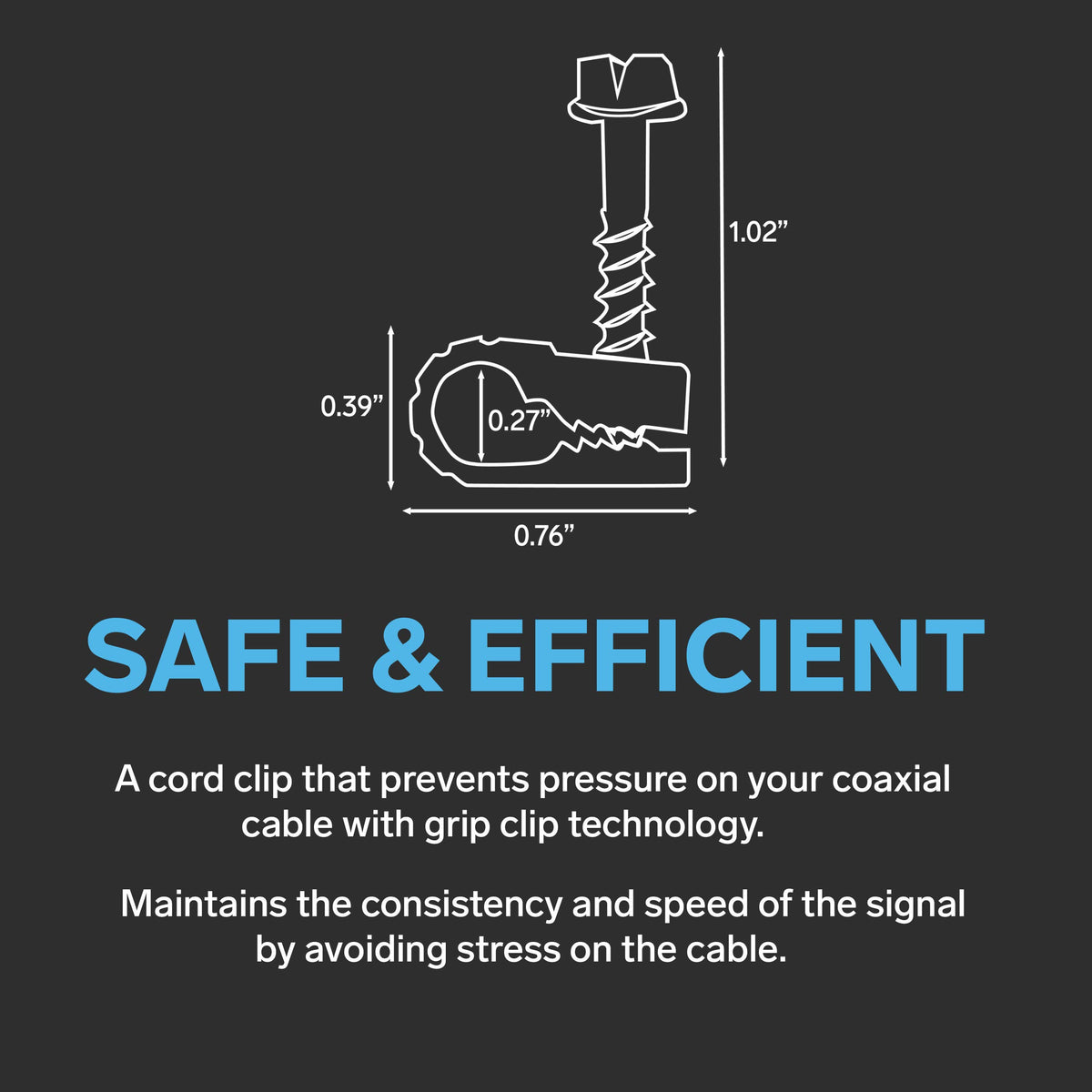 STEREN coaxial clips with adjustable teeth fit different wire bundles.