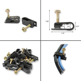 STEREN dual screw coaxial clips fit multiple cables with adjustable teeth