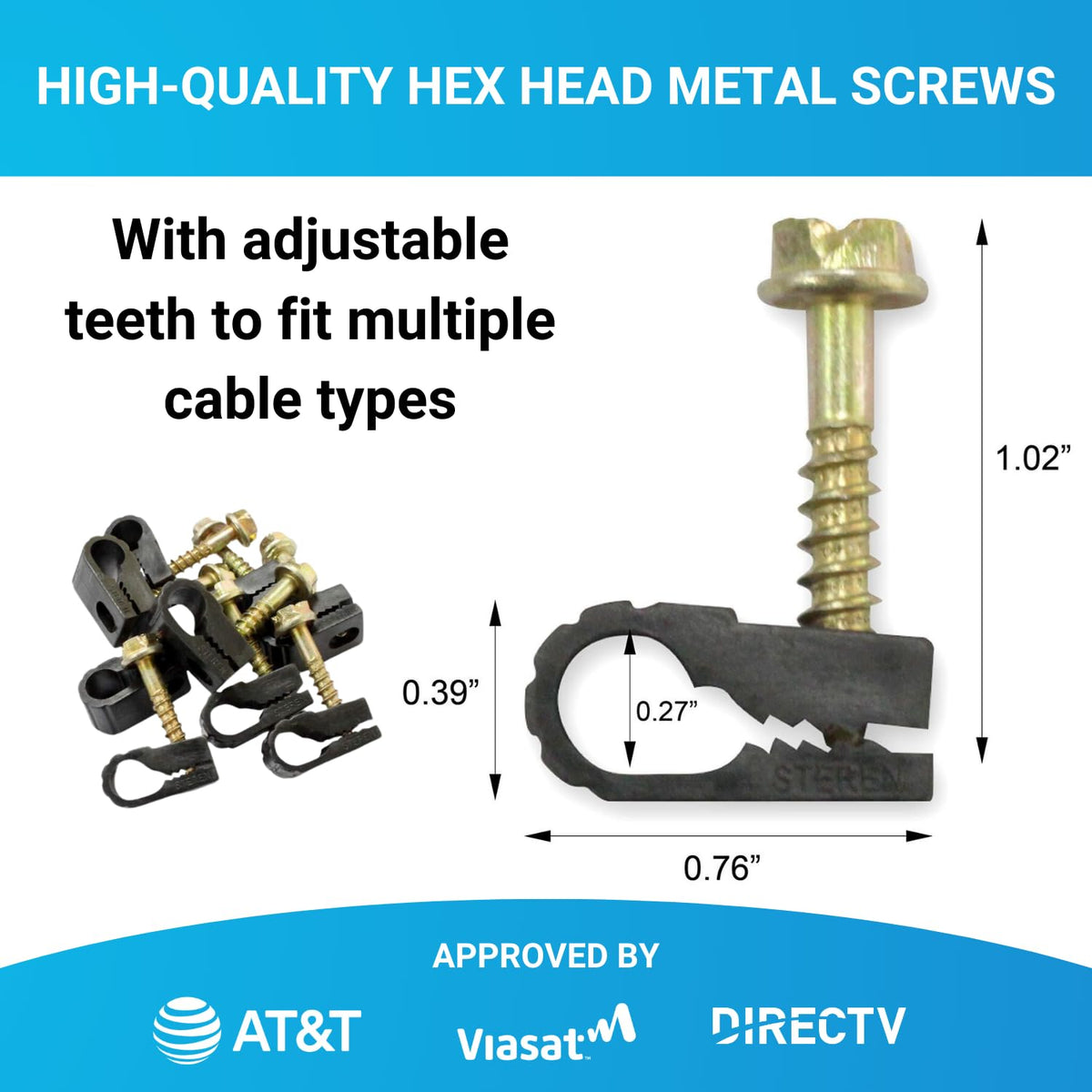 STEREN wire clips with pre-inserted screws enable quick installation.