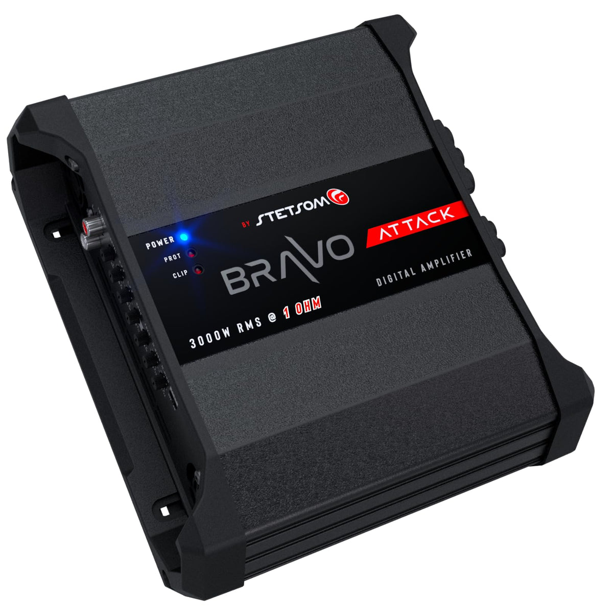 Stetsom Bravo Attack 3000 bass boost knob helps tailor deep bass response.
