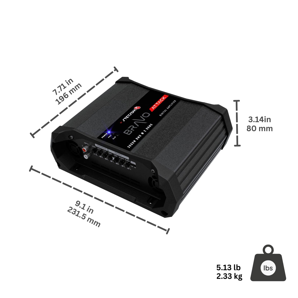 Stetsom Bravo Attack 3000 heat sinks optimize cooling during extended playback sessions.