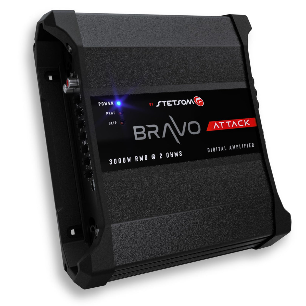 Stetsom Bravo Attack 3000 side panel highlights rugged build for demanding installations.
