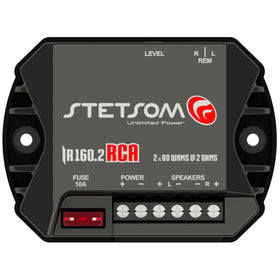 Stetsom IR160.2 RCA input for easy, clean installation in compact car systems.