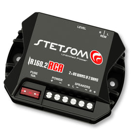 Stetsom IR160-2-channel-output delivers 80W RMS per channel at 2 ohms.