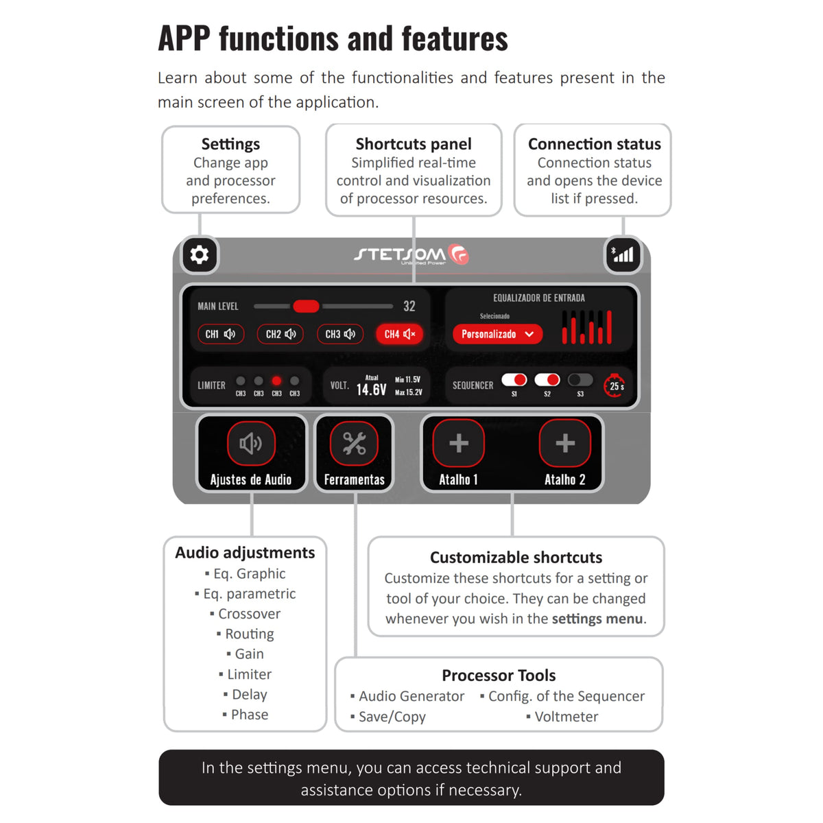 Stetsom STX 2436 DSP Pro RCA high-input ports.