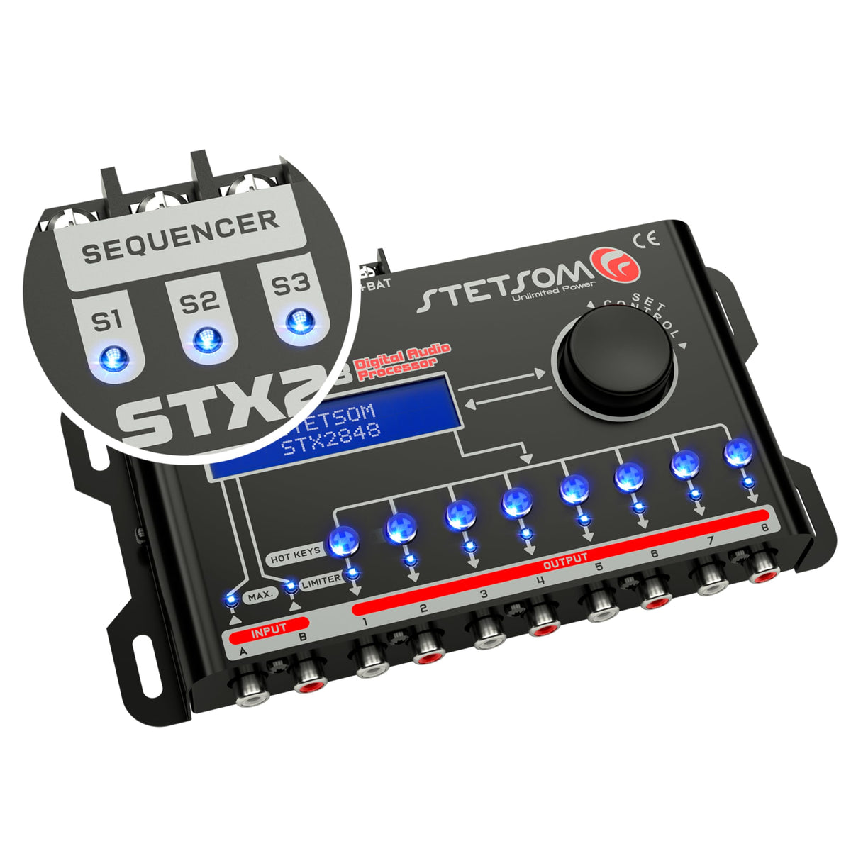 Stetsom STX 2848 PRO LCD display for fast parameter adjustments