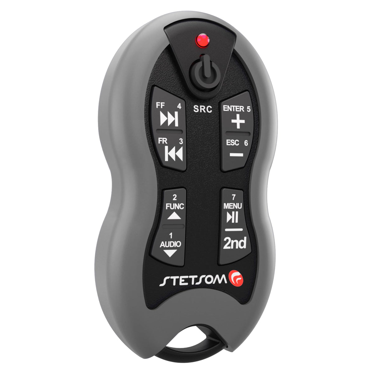 Stetsom SX2 in car usage demonstrating universal compatibility with car audio head units.