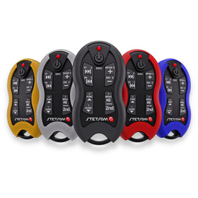 Stetsom SX2 remote side view showing control buttons for easy operation.
