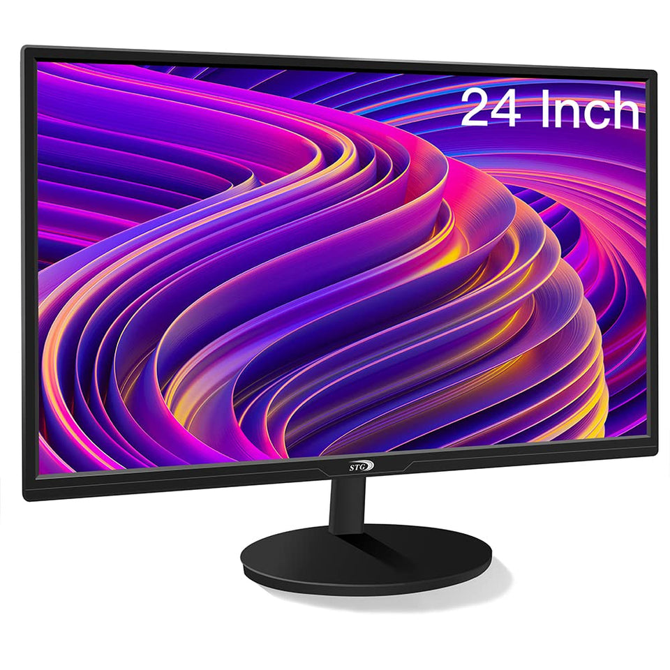 STGAubron 24-inch gaming monitor front view highlights compact desk-ready design.