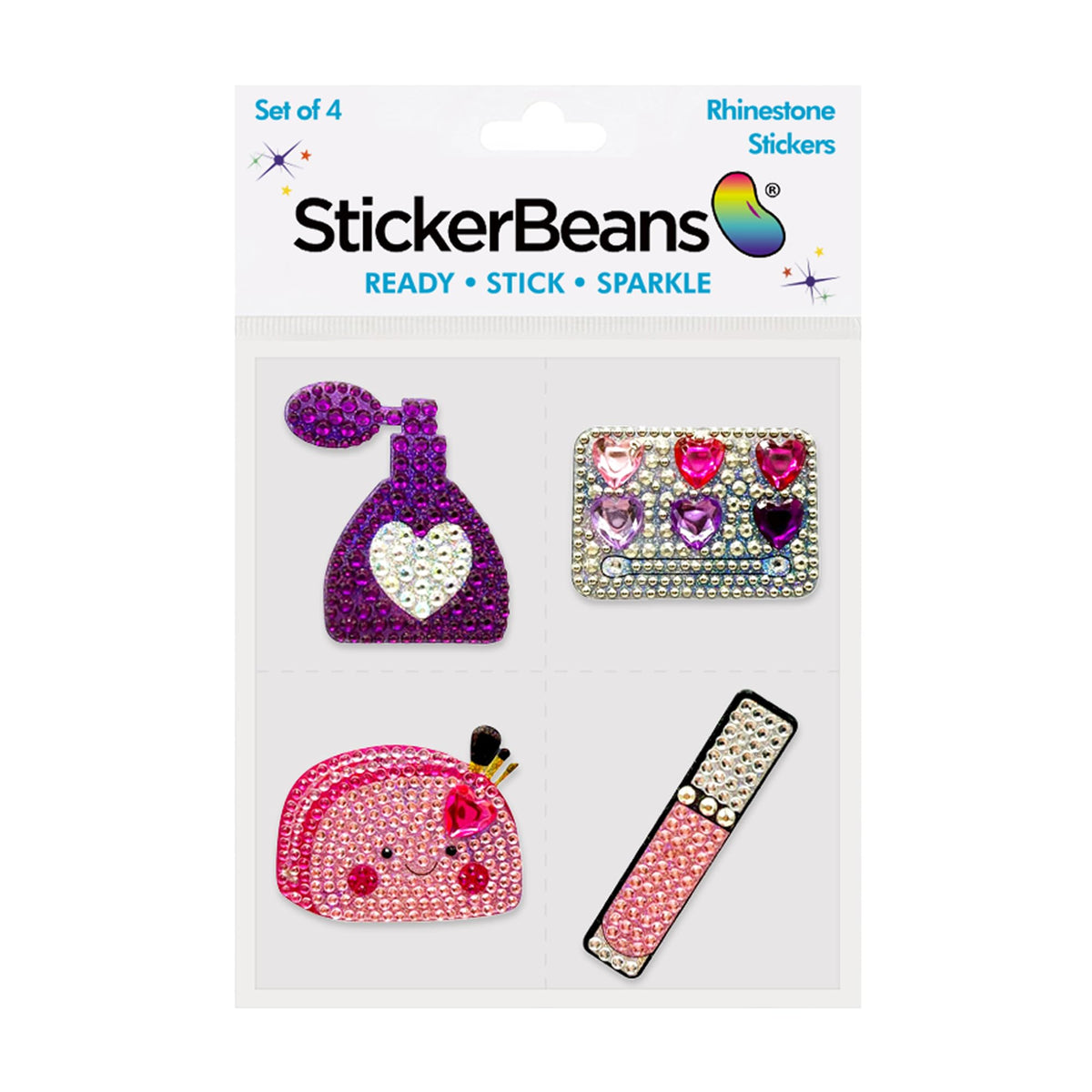StickerBeans Glam Squad rhinestones close-up showing high shine for decorative details