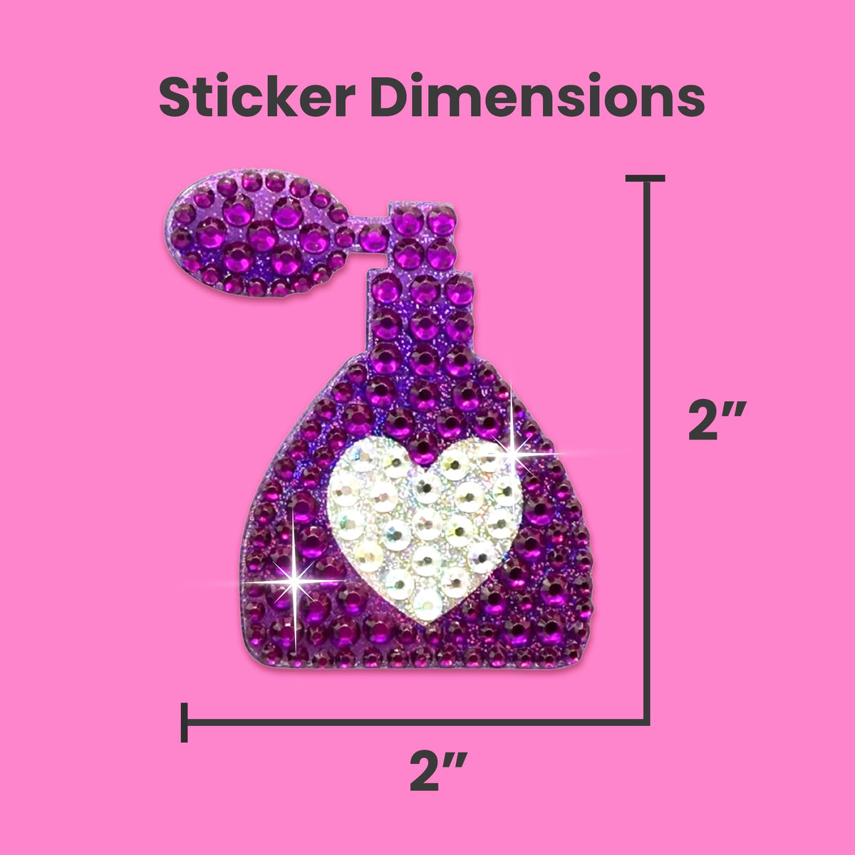 StickerBeans Glam Squad rhinestone sticker on a laptop for stylish personalization