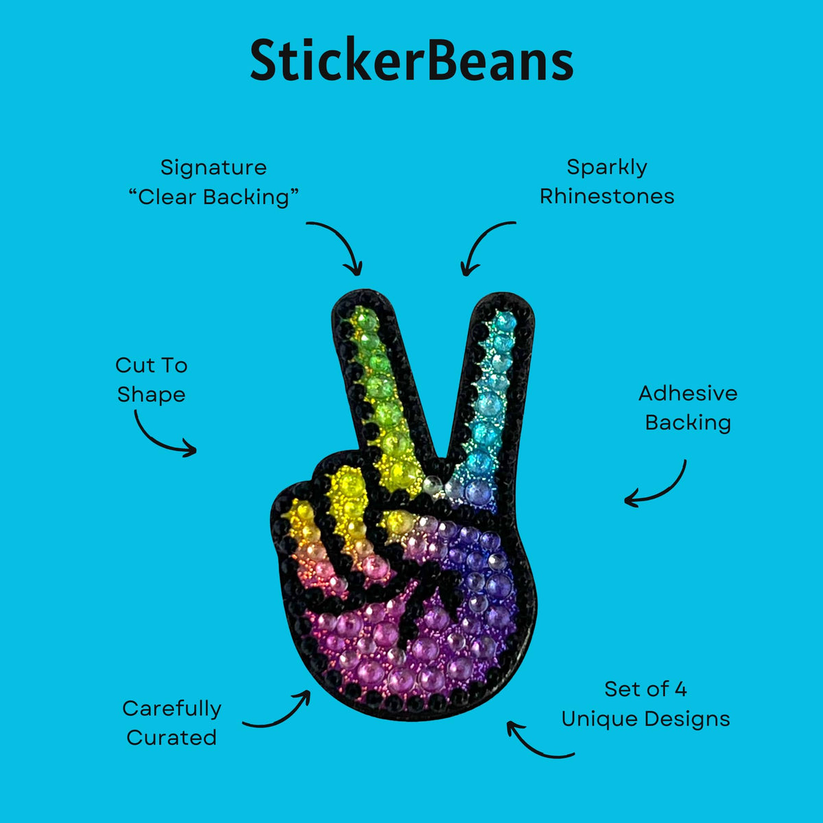 StickerBeans stickers applied to a laptop adding instant sparkle and personalized style benefit