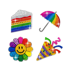 StickerBeans rhinestone stickers on a laptop display, adding instant sparkle and personal flair.