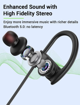 Stiive in-ear fit on runner illustrating secure fit and sweat resistance