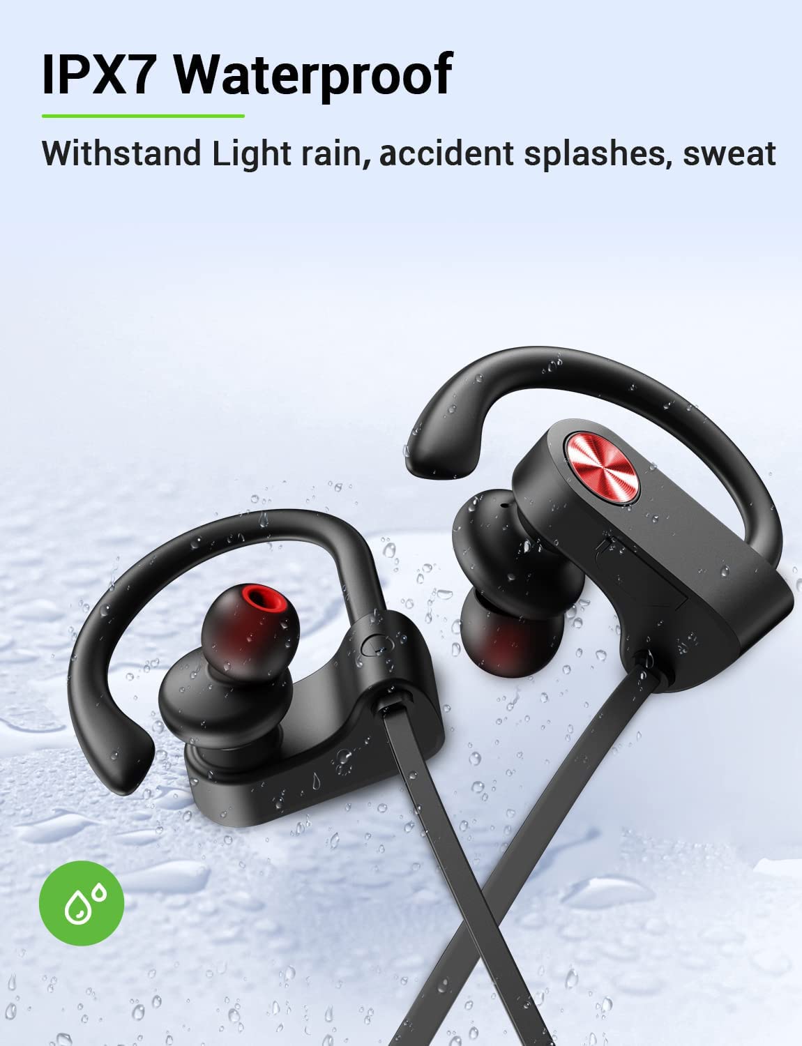 Stiive waterproof splash test highlighting IPX7 protection during workouts