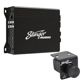 Stinger Audio MT700 compact-size amplifier powers subs without trunk clutter.