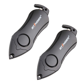 Stinger personal alarm front view showing compact design and keyring benefit