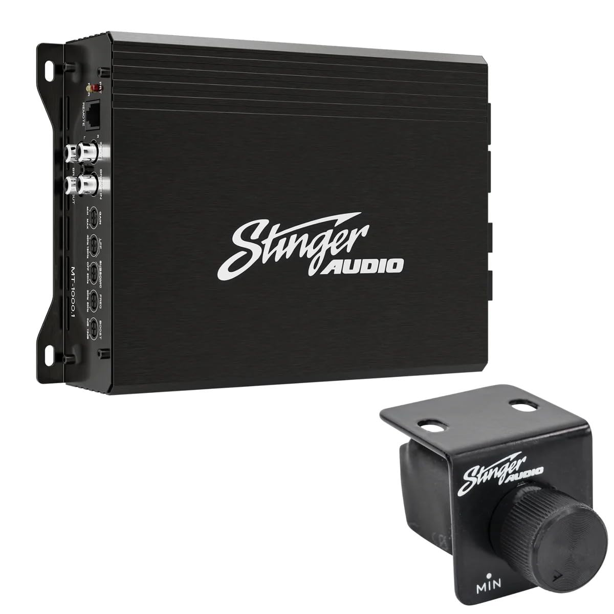 STINGER MT1000 remote bass knob for on-the-fly subwoofer control.