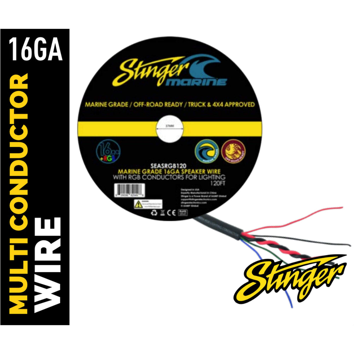 STINGER SEASRGB120 20ga RGB LED wiring enables vibrant lighting control.