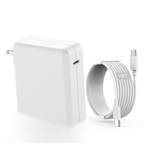StinkLight 140W adapter front view showing compact design and fast charge benefit