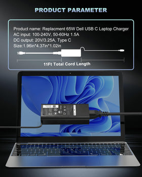 STJJNNWI USB-C charger for Dell Chromebook 3100/3110 ready for travel