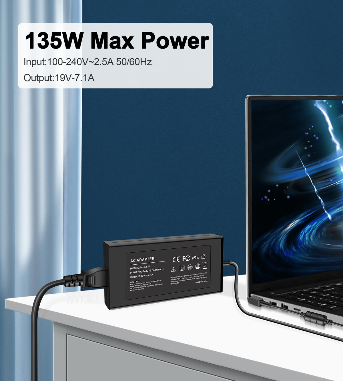 STLIERT 135W charger for Acer Nitro 5 N18C4 models delivers stable power.